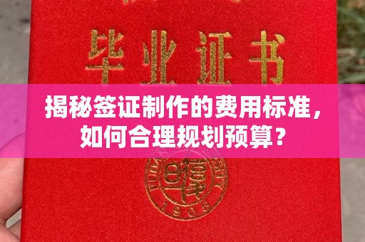 焦作揭秘签证制作的费用标准，如何合理规划预算？